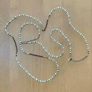 SILPADA N1993 Magnificent Mile Freshwater Pearl Copper 60" Long Necklace